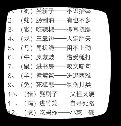 十二生肖谚语名句_十二生肖谚语小学